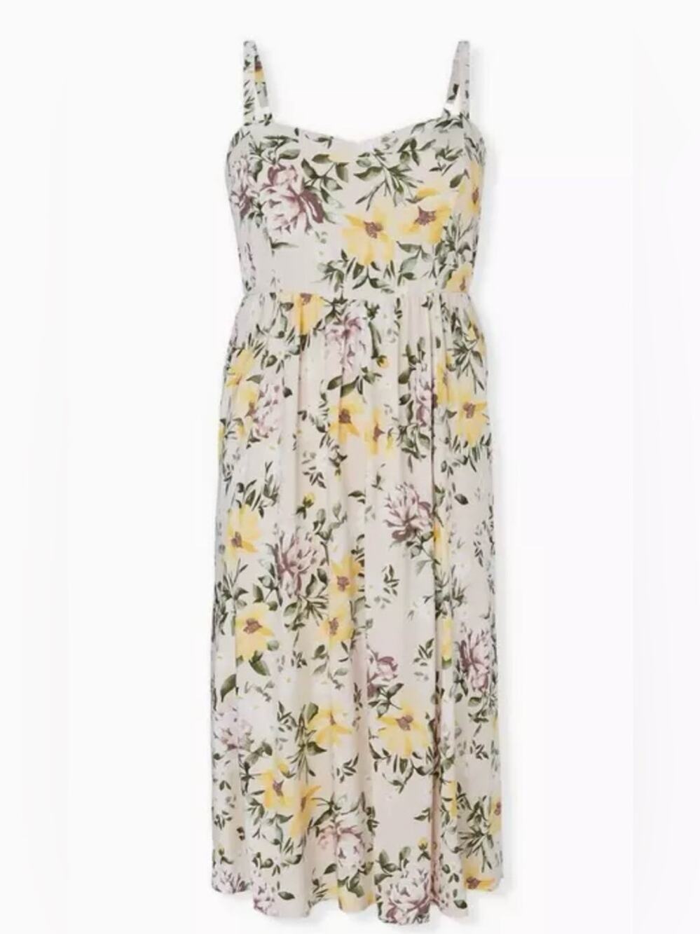 Torrid Midi Challis Skater Dress Floral Size 2X